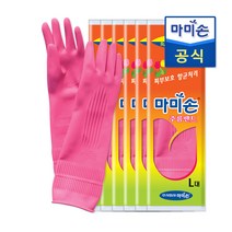 마미손 고무장갑 주름밴드 대, 6입, 대(L)