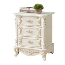 북유럽 장식장 흰색 수납 그릇장식장 거실 콘솔 원목, 3칸 60cm 잠금