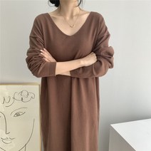 하객룩 원피스 겨울 정장 여성 투피스 미니멈 가을 니트 2022 빈티지 울 드레스 의류 v 넥 오버 사이즈 우아한 롱 vestido 세련된 스웨터 드레스