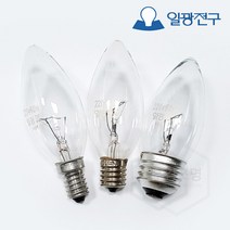 일광전구 백열 촛대구 60W (220V) 소켓 E14/E17/E26, 전구색(노란빛), 일광촛대구60W(E26)