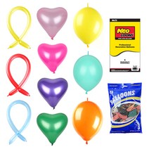 벌룬 꼬리 풍선 10+1 네오텍스 행사 운동회 이벤트 파티용품 생일 돌잔치 브라이더샤워 프로포즈 가게 오픈 축하 깜짝, 벌룬 12인치매트핫핑크