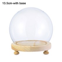 피규어장식장 투명아크릴 계단식 조명 쇼케이스 1 pc 구형 유리 cloche jar 병, 13.5cm-베이스 포함