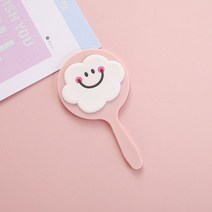 미용실경대 손잡이가 있는 귀여운 미니 휴대용 화장품 거울 드레싱 살롱 바버 뷰티 헤어 미용사 만화 장식 거울, 9L