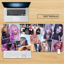 마우스 장패드 롤 리그 오브 레전드 KDA아리 큐티 캐릭터 게임 대형 마우스패드 게이밍 패드 피시 게임 굿즈, 90*40cm, 색상-03