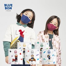 블루본 아이노우 컬러 마스크 소형 어린이 마스크 10매, 핑크