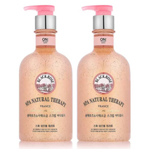 온더바디 벨먼 내추럴 스파 스크럽 바디클렌져 블랙로즈&사해소금, 2개, 600ml