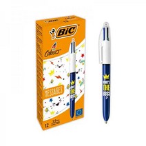 BIC 4색 메시지 볼펜 12개입 문구 필기도구 992563