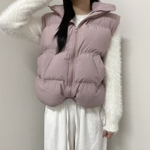 VANANA2 여성 핏 보장 데일리 빵빵 웰론 스트링 하이넥 패딩 조끼