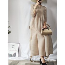 여름 가을 주름 플리츠 랜턴 드레스 오버사이즈 드레스 롱원피스 주름원피스