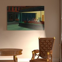 에드워드호퍼 명화 대형 캔버스그림액자 카페인테리어 감각적인테리어, 02 밤을 지새우는 사람들