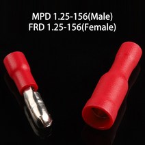 5/10/25PCS 배선 PVC 총알 모양의 여성 남성 절연 조인트 와이어 커넥터 전기 프 터미널 22-16A, 01 Red MPD FRD_02 20PCS(10)