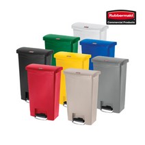 [러버메이드]슬림짐 페달 대형 휴지통 분리수거함 68L, 화이트, 화이트