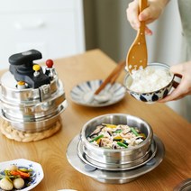 집에서 즐기는 가마솥 돌솥밥 1인용 or 2인용 스텐 미니 압력밥솥 압력솥 인덕션 하이라이트 핫플레이트 가스렌지 사용 가능, 02 2인용 미니 압력뚜껑 + 솥
