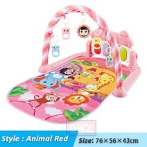 아기 체육관 신생아 유아 놀이 놀이방 매트 베이비 장난감 25 스타일 음악 랙 퍼즐 카펫 러그 피아노 키보드 어린이 크롤링 활동, [10] Animal Red