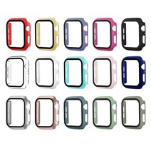 알피나케이스 애플워치 강화 유리 풀커버 컬러 케이스 44mm, 파인 그린