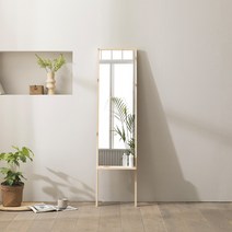 마켓리더 퓨어 비산방지 전신거울 원목 선반 화장대, 네추럴