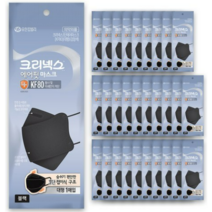 크리넥스 3단 에어 마스크 대형 KF80 블랙, 45개, 1개입