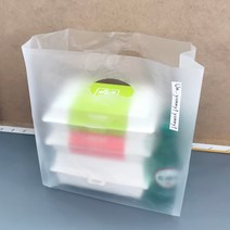 [소행섬] 무지 HD 비닐 쇼핑백 R형 (반투명 비닐봉투 선물용 테이크아웃 쇼핑 답례품포장), 1000매입, R50