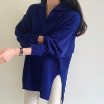 아이우먼 카라넥박시스웨터니트 TGK837M302 빅사이즈