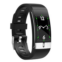 2021 새로운 E66 스마트 워치 ECG PPG 손목 밴드 온도 측정 심박수 압력 산소 건강 팔찌, [01] black