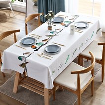 [제이지하우스] 완전방수 식탁보 북유럽 PVC 테이블보, 4인-정사각형(140cm x 140cm), 오색 참새