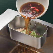 싱크대 코너 스텐 음식물 쓰레기통 음쓰통잔반처리+미니후크