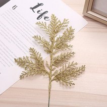 크리스마스 파티 소품 인조 소나무 가지 크리스마스 트리 장식 골드 반짝이는 스팽글 소재 홈 데코 액세, 01 Gold