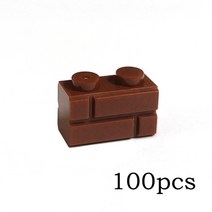DIY 빌딩 블록 벽 1x2 도트 50/100PCS 교육 크리 이 티브 장난감 크기 호환 98283, 04 Coffee 100pcs