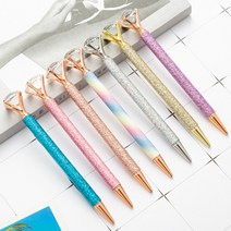 제이킨 보석펜 큐빅 다이아 보석 볼펜 다이아몬드, 골드+투명사각케이스