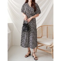[해이주] 셔링 꽃 원피스