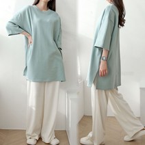 [여시몰6066국내제작]퓨어 박스 7부 롱티셔츠/스릿 미니 원피스 루즈핏 봄 여름 롱티 하프티 레깅스 슬랙스 청바지 코디 캐주얼 빅사이즈