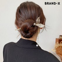 [브랜드엑스] 인어 꼬리 메탈 진주 드롭 비녀핀