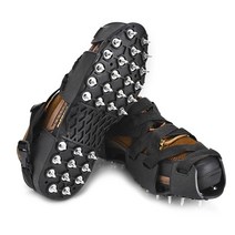 눈꽃산행 빙판길신발 산악회 등산 크램폰 미끄럼 방지 스노우 아이스 클로 전문 그립 커버, 검은색