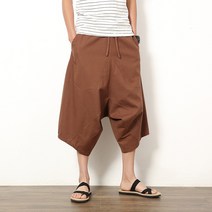 ANKRIC 남자 칠부 팬츠 남성용 저급 바지 중국 스타일 남성용 린넨 크롭 팬츠 국가 스타일 플러스 사이즈 느슨한 캐주얼 팬츠