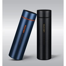루첸 LED 온도계 텀블러 500mL 스테인레스 녹차거름망 진공텀블러 판촉/홍보/기념 문구 인쇄, 2개(무지), 닥블루