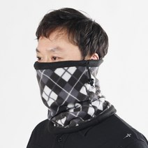 액티라이프 체크무늬 넥워머 목토시 목폴라 방한용품, 블랙