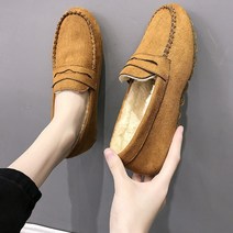 털안감 스웨이드 여성 캐주얼 모카신 털로퍼