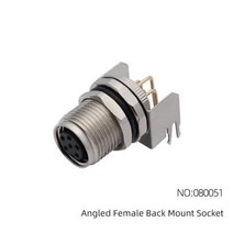 CAZN M8 앵글 수 백 마운트 소켓 34568 코어 항공 플러그 IP6768 방수 용접 PCB 커넥터, 없음, 080051 Female+4 core D