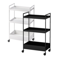 이케아 NISSAFORS 니사포르스 3단 카트 선반 철제 트롤리 블랙 604.073.65, 화이트