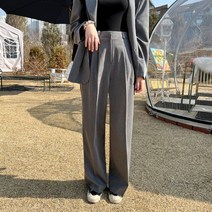 3컬러 랩디 핀턱 여성 일자 롱 슬랙스 와이드 팬츠