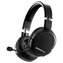 SteelSeries 아크티스 1 무선 게이밍 헤드셋 블랙 USB-C 탈착식 클리어캐스트 마이크 PC PS5 PS4 닌텐도 스위치 안드로이드용