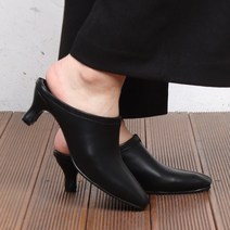 AMBEAJ 스판 부티 뮬 여성 블로퍼 슬리퍼 미들힐 수제라인 국내제작 스퀘어토