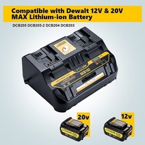 디월트충전기 호환 Dewalt-DCB102 리튬 이온 배터리 충전기 듀얼 USB 포트 4A 고속 DCB200 DCB140 14.4V, 04 AU Plug