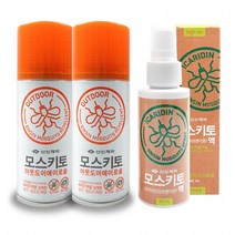 모스키토아웃도어에어로솔(디에틸톨루아미드)(레몬향) / 모스키토액(이카리딘), 아웃도어에어로솔2개+모스키토액라벤더향1개