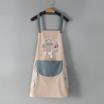 블룸 토끼디자인 핸드타월 일체형 방수앞치마, 브라운