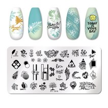 PICT YOU NAIL STAMPING PLATES 대리석 패턴 네일 아트 플레이트 스텐실 도구 스테인레스 스틸 네일 디자인 스탬핑 템플릿, PYJ018