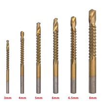 드릴탭 탭핑드릴 탭핑 비트 나선형 나사 메트릭 복합 탭 드릴 비트 탭 트위스트 코발트 드릴 비트 세트 드릴링 절단 연마 위한 드릴 비트 세트, 6개