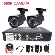 보안 카메라 cctv 시스템 ahd 키트 비디오 감시 금속 2 카메라 hd 720p1080p 4ch dvr 감시 방수 야간 투시경, 없음, 우리 플러그, 1080p 카메라 키트