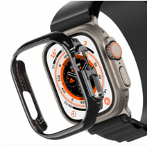 애플워치 울트라 호환 프리미엄 보호 케이스 액정 풀커버 강화유리 필름 49mm, 애플워치  울트라 49mm, 핑크