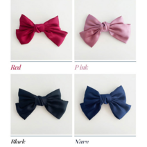 지니홀딩스 고급 실크 리본핀 새틴 빅리본 연예인 헤어핀 리본삔 반머리